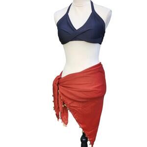 Vintage, Sarong w/ Gold Tone Coin Embellishment. ONE SIZE NWT